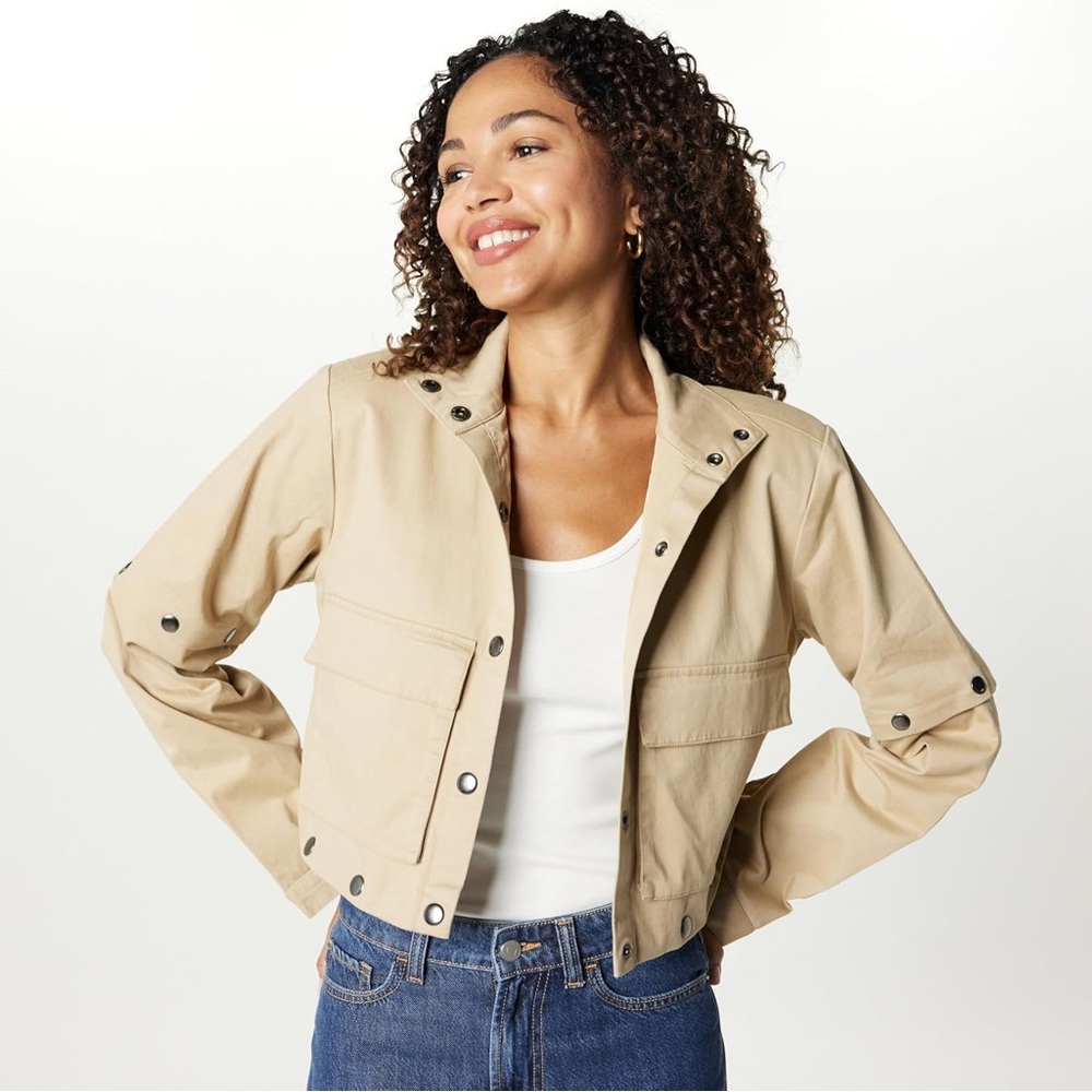 The Drop Women's Tan Convertible Utility Coat Size Small NWT - Picture 9 of 11